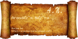 Arendás Nóra névjegykártya